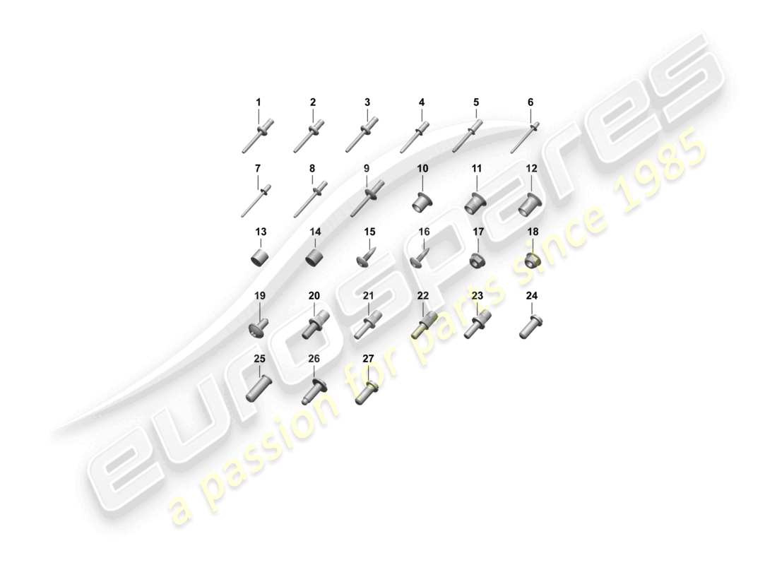 porsche 2024 (macan-e) diagrama de piezas de carrocería de automóvil con sujetadores