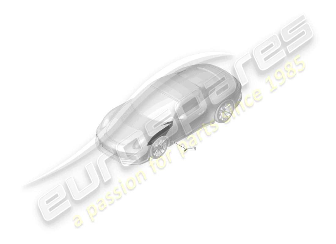 porsche 2021 (991-2 r/gt3/rs) diagrama de piezas del alerón de la tira de moldura para el parachoques