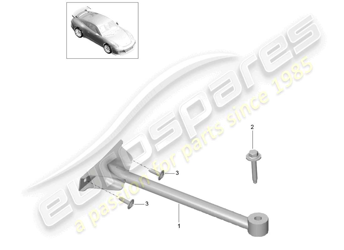 porsche 2021 (991-2 r/gt3/rs) diagrama de piezas del domo strut