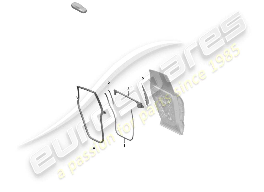 porsche 2025 (macan-e) diagrama de piezas de accesorios del sello de la puerta trasera