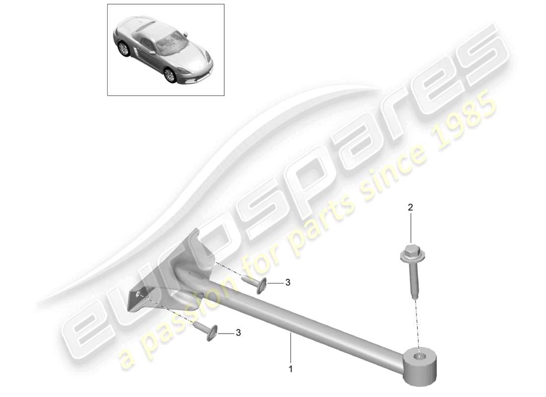 porsche 2023 (718 boxster) diagrama de piezas del domo strut