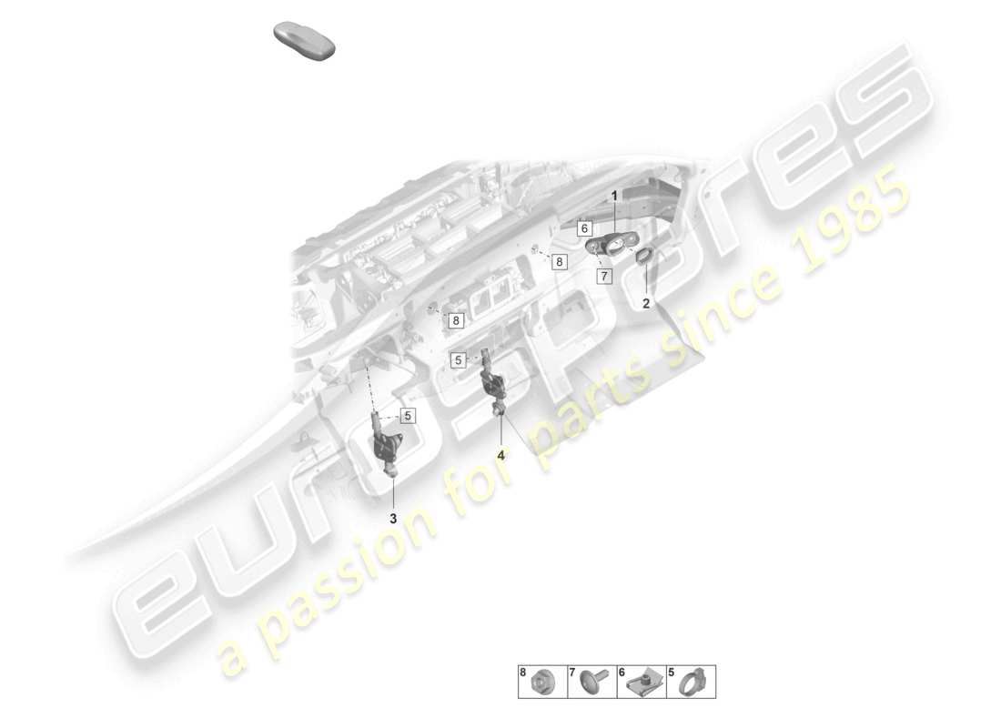 porsche 2022 (panamera 971-2) diagrama de piezas de sujetadores y soportes de suspensión del aire acondicionado