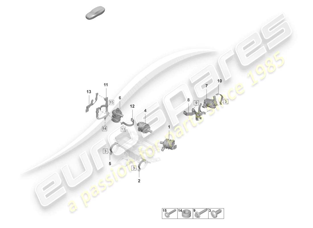 porsche 2022 (taycan 9j1-1) bomba de refrigerante d >>- mj 2020 diagrama de piezas