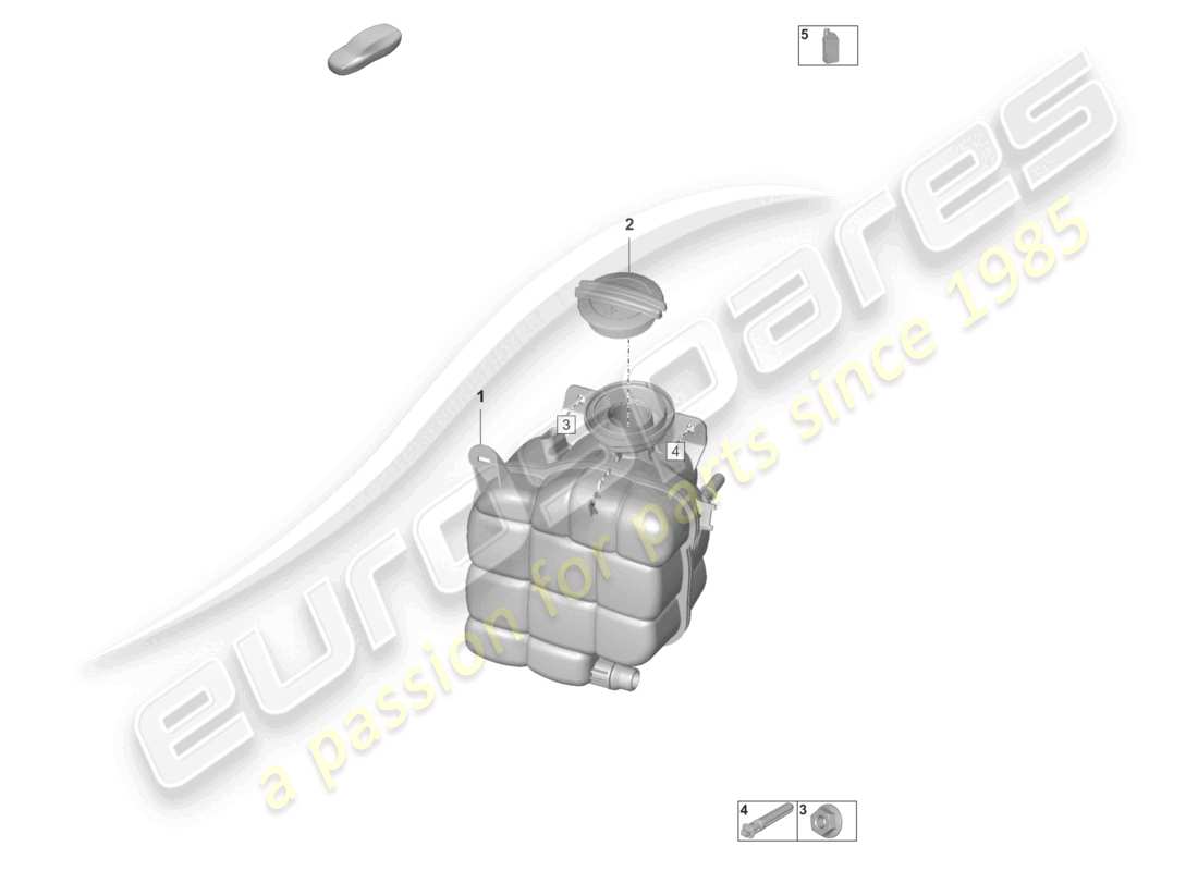 porsche 2022 (taycan 9j1-1) tanque de expansión de refrigerante diagrama de piezas