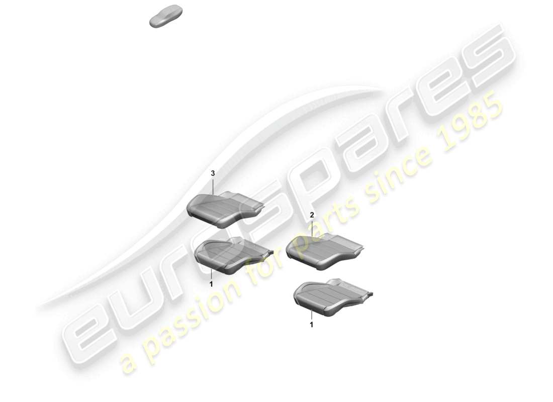 porsche 2025 (macan-e) pieza de espuma funda de asiento asiento estándar diagrama de piezas