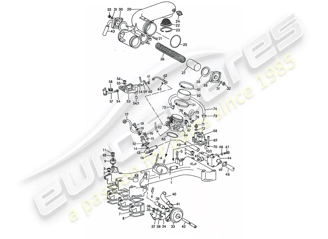 porsche 1977 (911 turbo) para - k - jetronic diagrama de piezas