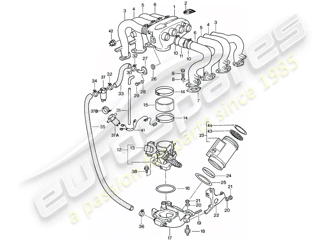 porsche 1985 (928) lh-jetronic - 1 - d - mj 1984>> diagrama de piezas