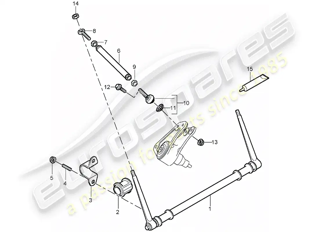 porsche 2005 (carrera gt) diagrama de piezas del estabilizador