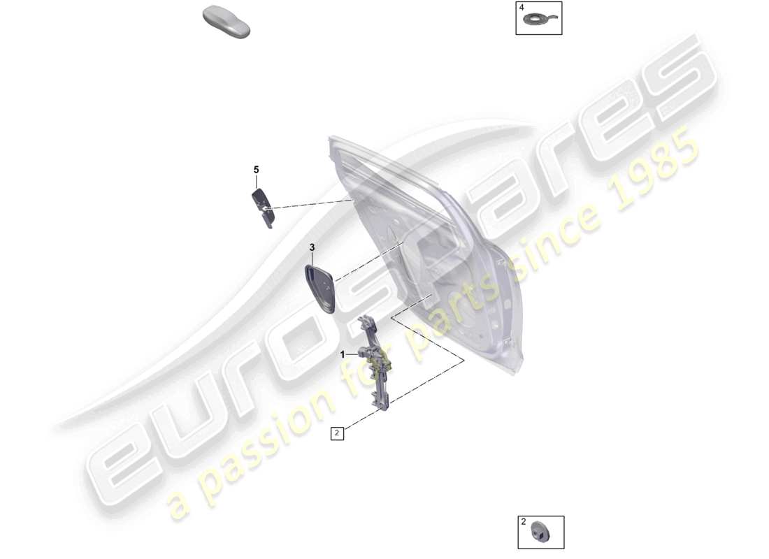 porsche 2025 (panamera 976) diagrama de piezas del regulador de ventana de la puerta trasera