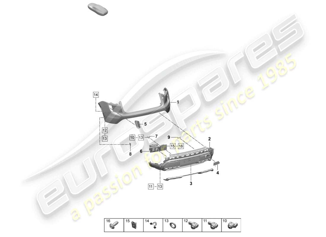 porsche 2025 (macan-e) parachoques trasero diagrama de piezas