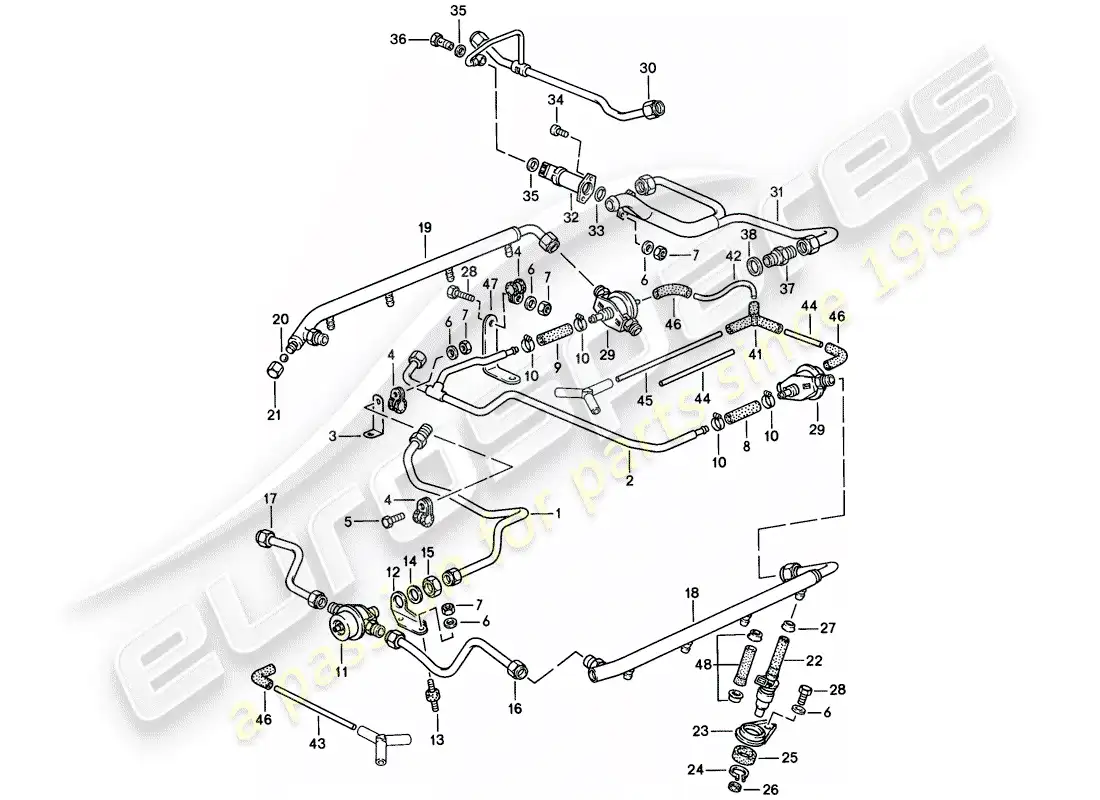 porsche 1985 (928) l-jetronic - 2 - - d >> - mj 1984 diagrama de piezas