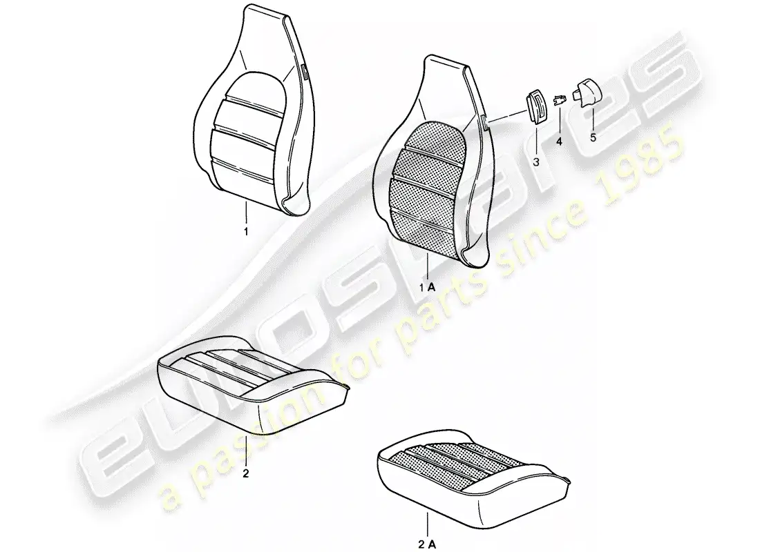 porsche 1986 (928) asiento delantero - cubierta - elemento calefactor - d - mj 1985>> diagrama de piezas