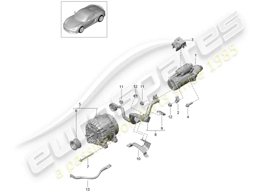 porsche 2016 (981 boxster spyder) inicio diagrama de piezas