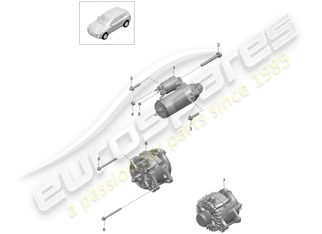porsche 2017 (macan) inicio diagrama de piezas