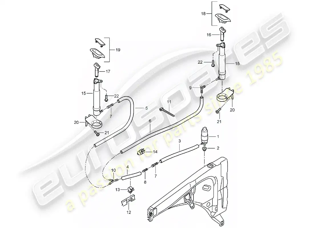 porsche 2005 (cayenne e1 9pa) sistema arandela diagrama de piezas