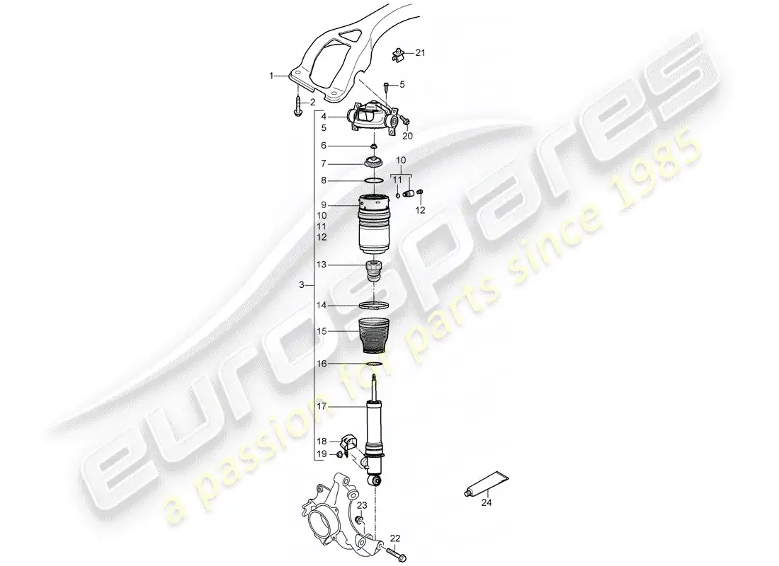 porsche 2010 (cayenne e1 9pa) suspensión diagrama de piezas
