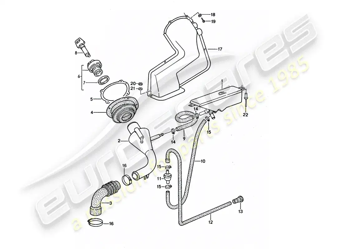 porsche 1990 (944) relleno de cuello diagrama de piezas