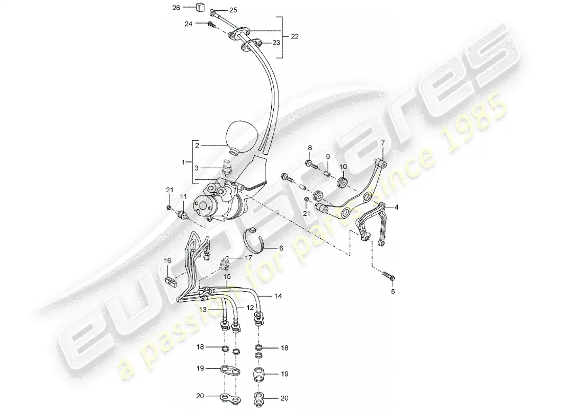 porsche 2003 (cayenne e1 9pa) unidad de control hidráulico diagrama de piezas