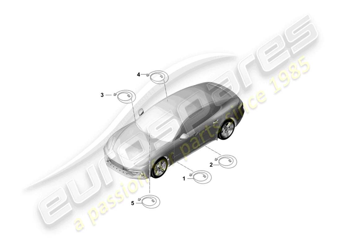 porsche 2022 (panamera 971-2) diagrama de piezas del conductor de ondas de fibra óptica
