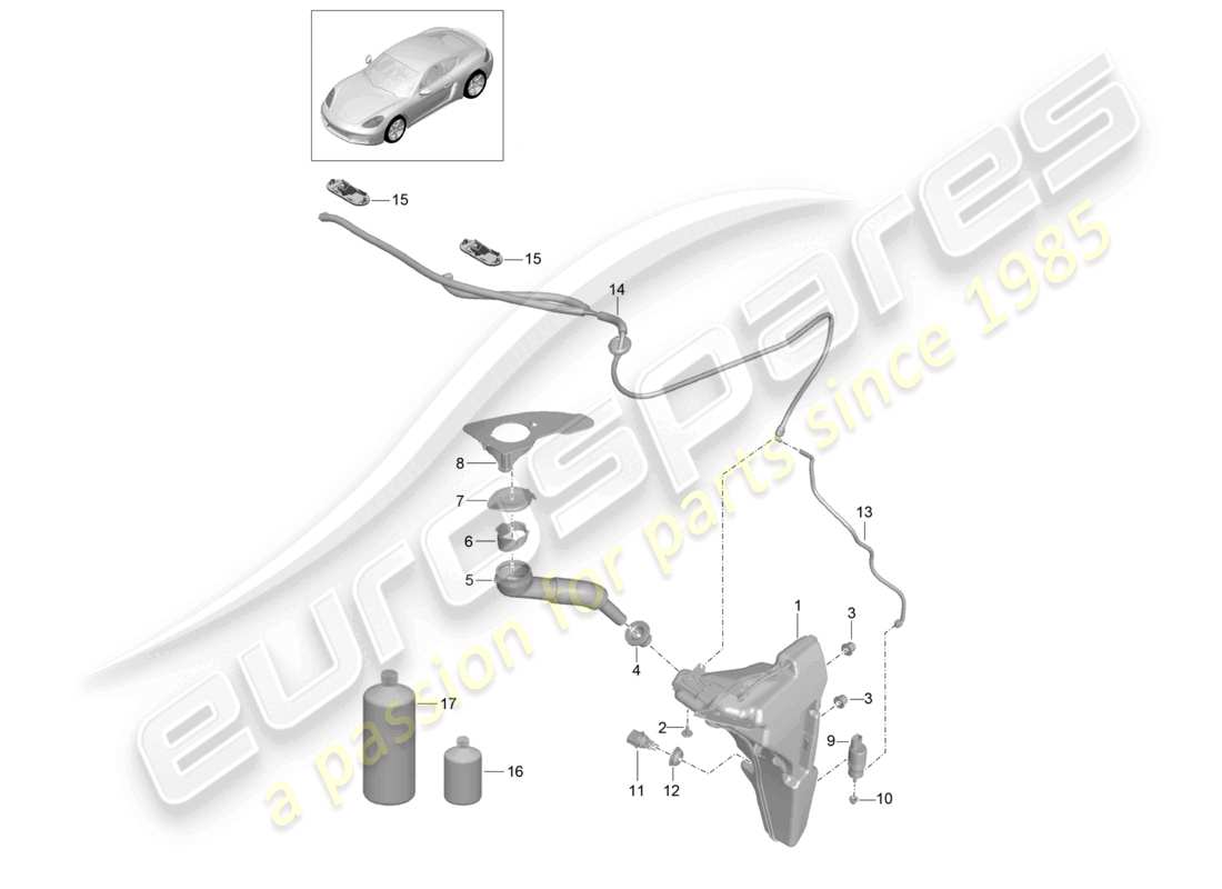 porsche 2021 (718 cayman) diagrama de piezas del sistema arandela