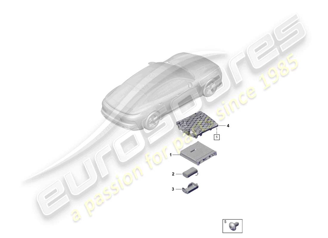 porsche 2024 (panamera 976) para modelos con teléfono y llamada de emergencia diagrama de piezas