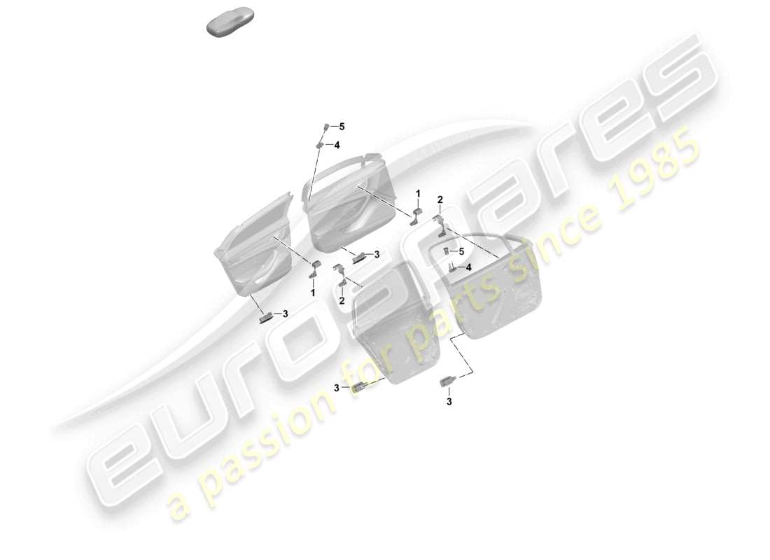porsche 2024 (panamera 976) diagrama de piezas de puertas con luz interior