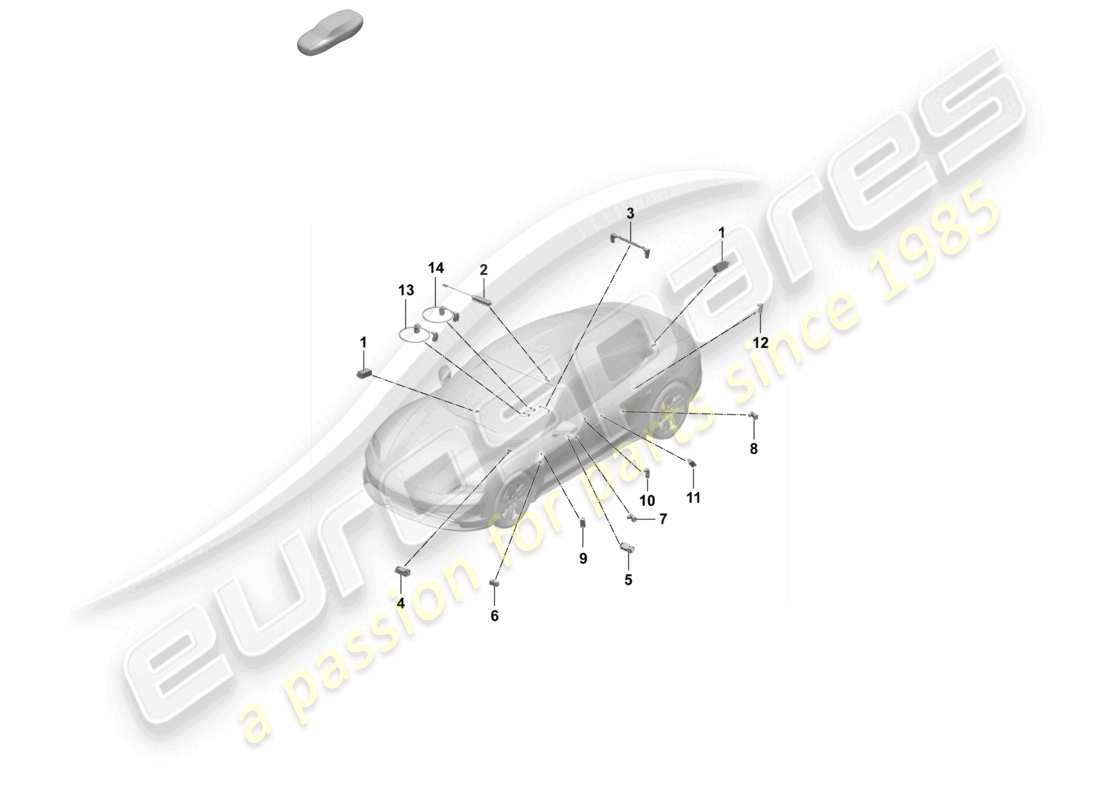 porsche 2025 (taycan 9j1-2) luz interior luz del espacio para los pies luz de la guantera luz ambiental diagrama de piezas