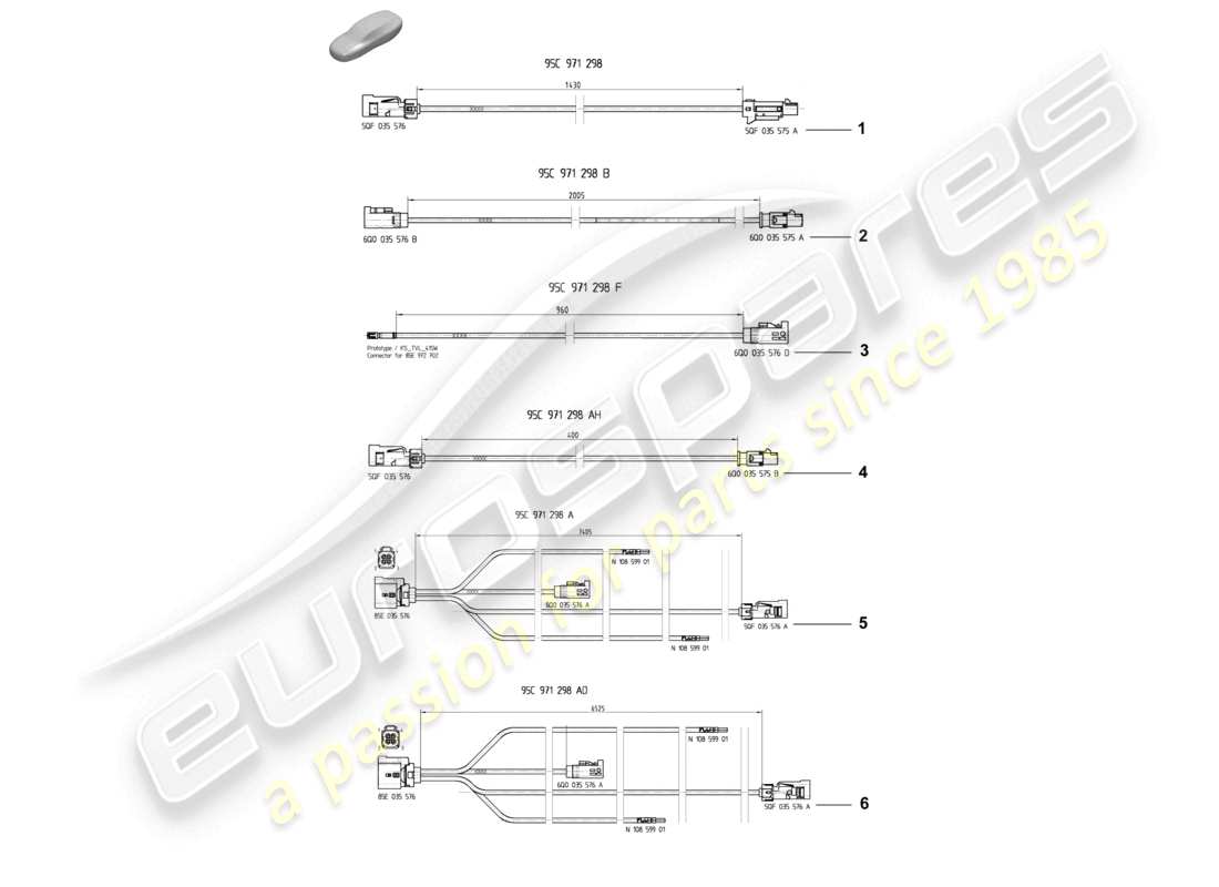 porsche 2025 (macan-e) diagrama de piezas de la línea de conexión de datos