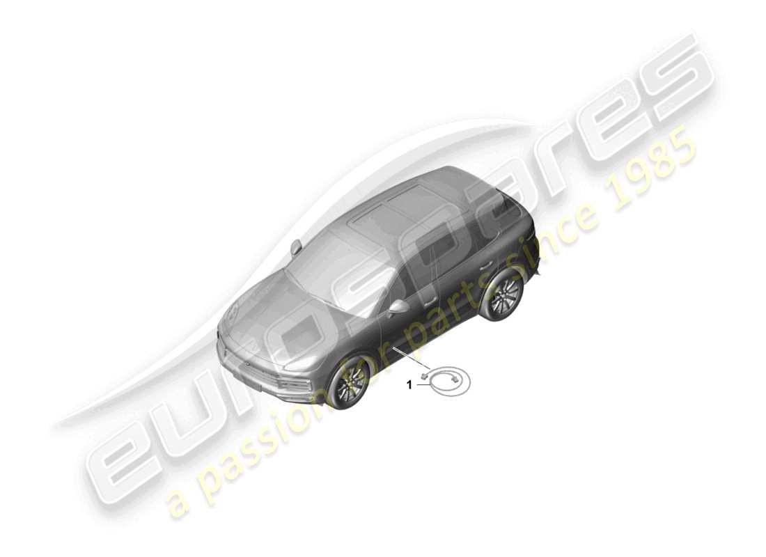 porsche 2023 (cayenne e3 9ya/9yb) diagrama de piezas del conductor de ondas de fibra óptica
