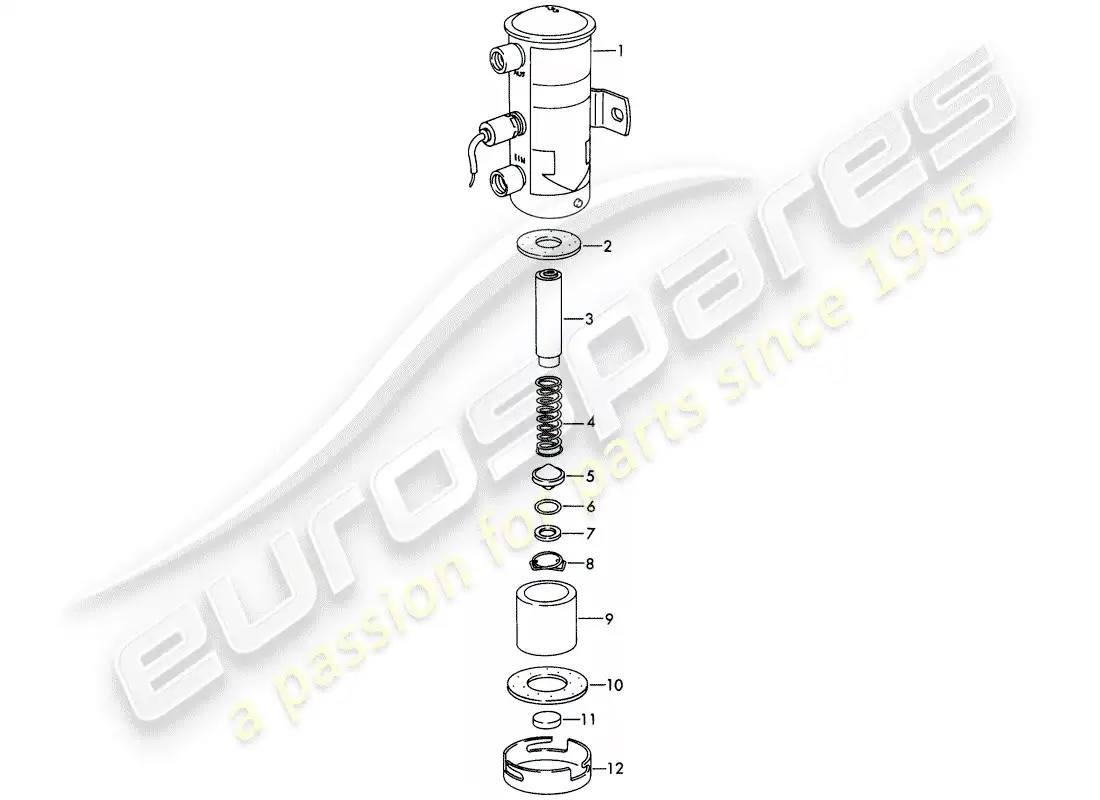 porsche 1965 (911/912) piezas sueltas - para - bomba de combustible - eléctrico - d >> - mj 1968 diagrama de piezas