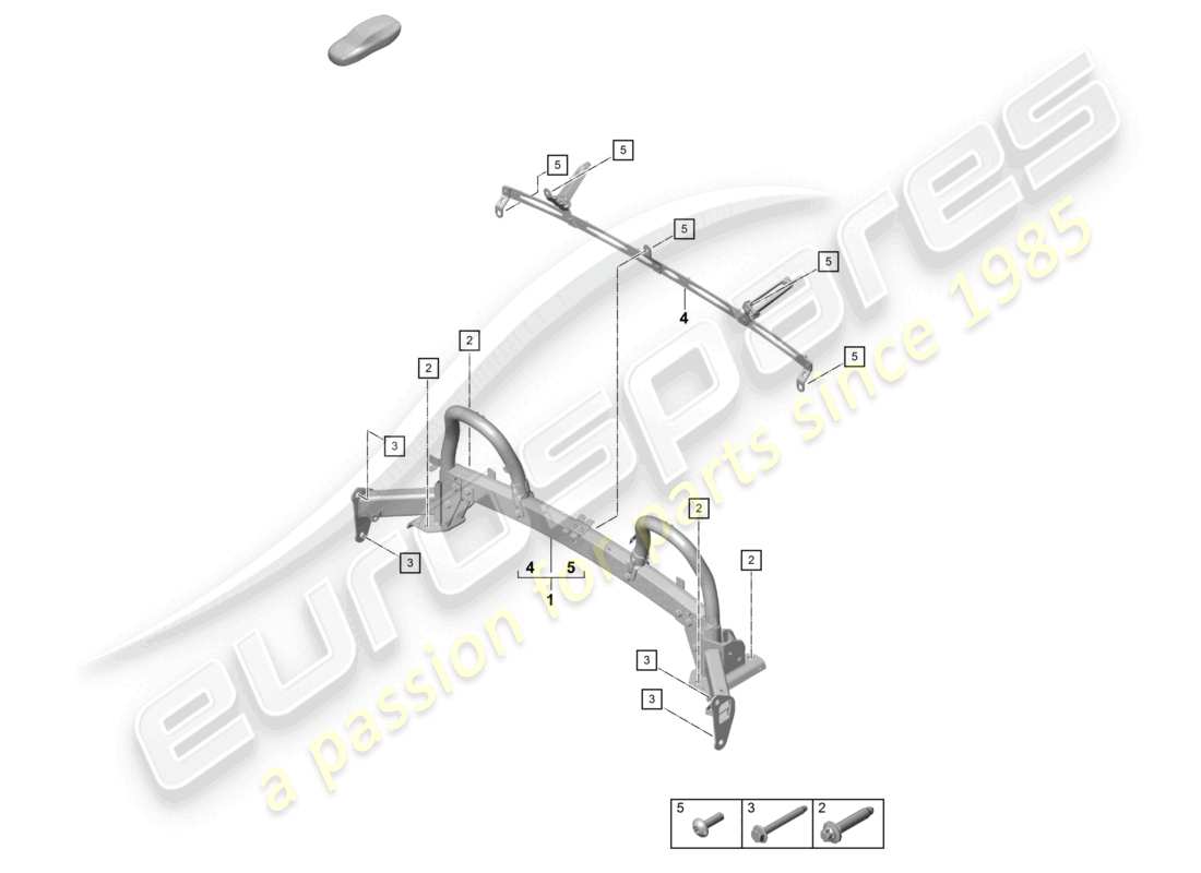 porsche 2024 (718 boxster spyder) diagrama de piezas de la barra antivuelco