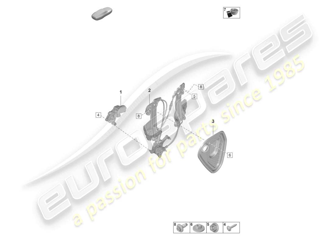 porsche 2023 (taycan 9j1-1) elevalunas trasero diagrama de piezas