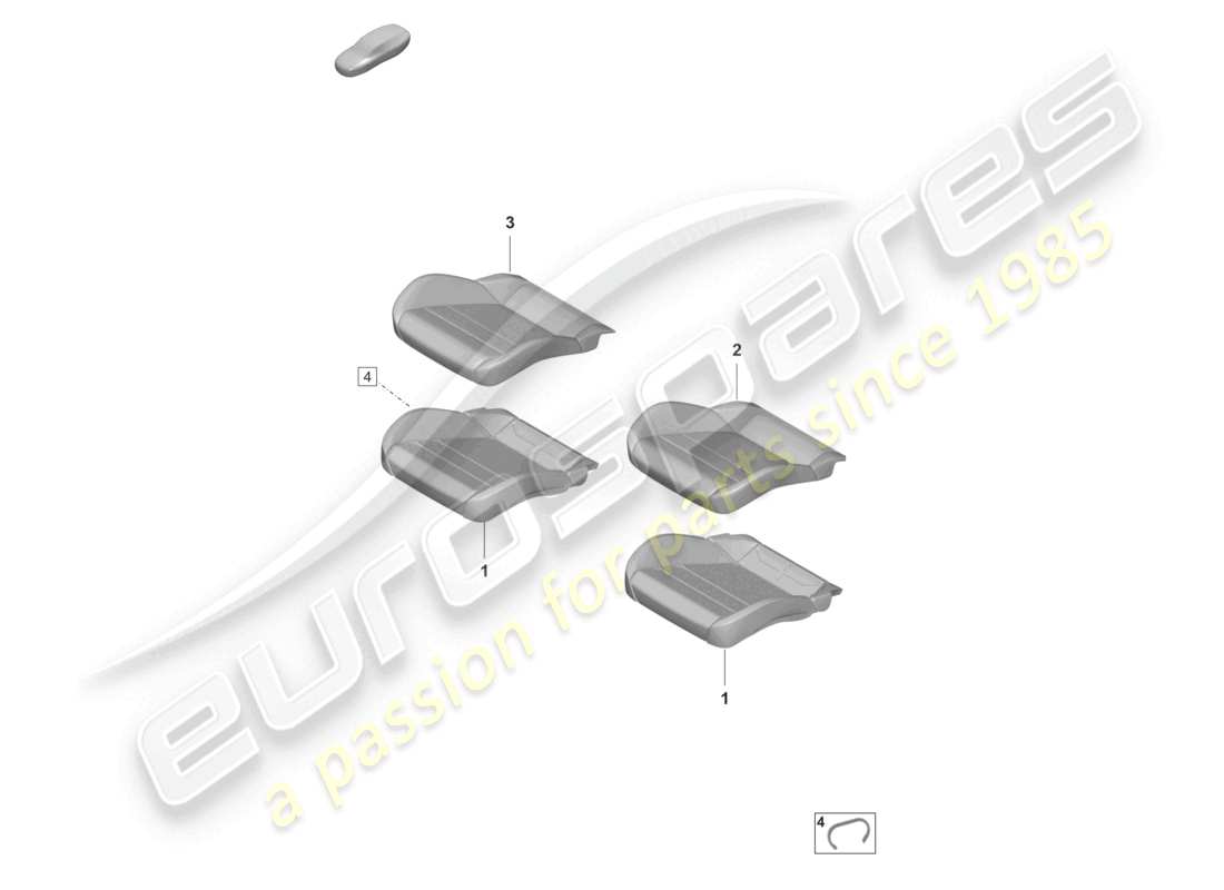 porsche 2023 (taycan 9j1-1) pieza de espuma funda de asiento asiento estándar diagrama de piezas