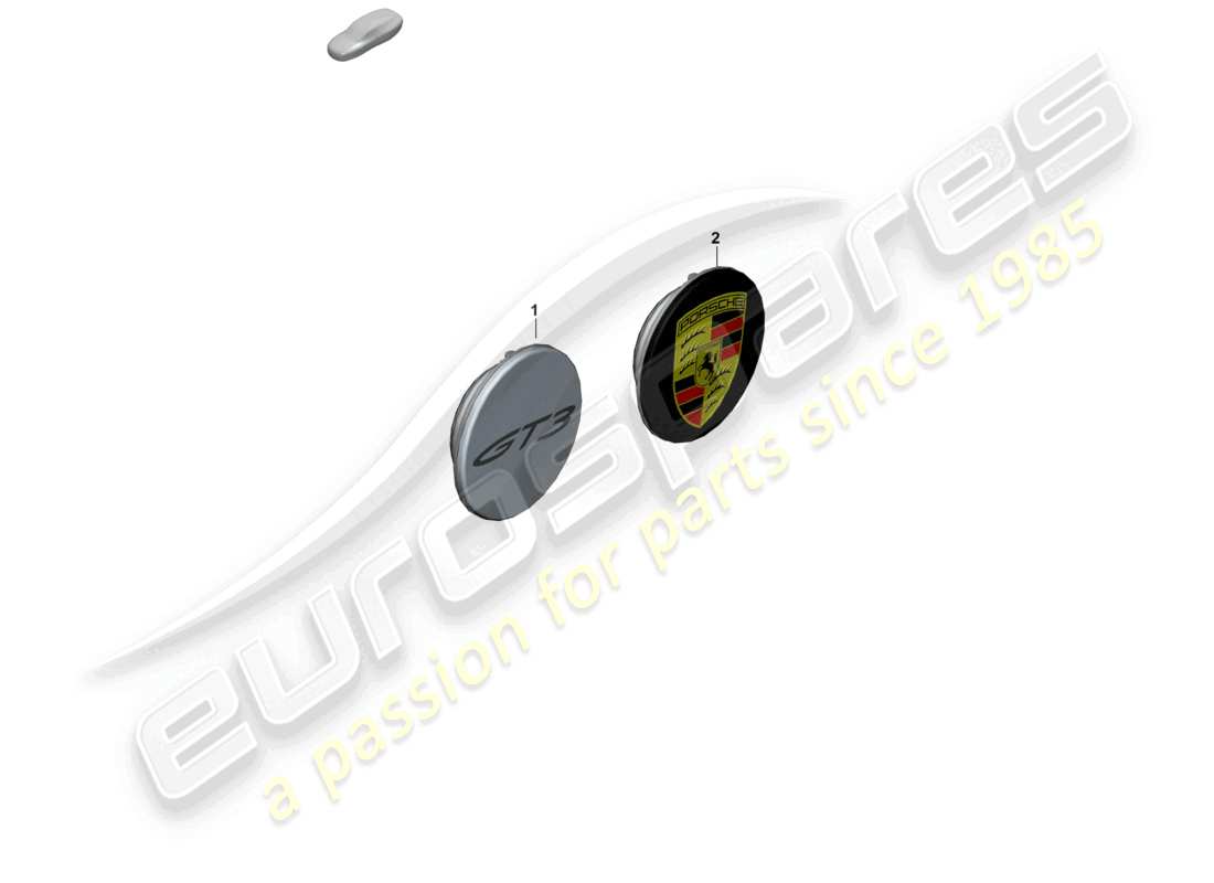 porsche 2025 (992-2 gt3) diagrama de piezas de la tapa del cubo