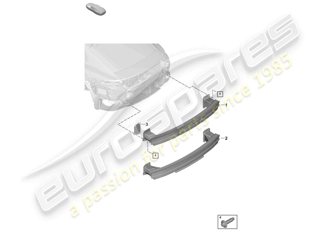 porsche 2024 (panamera 976) portador de parachoques trasero diagrama de piezas