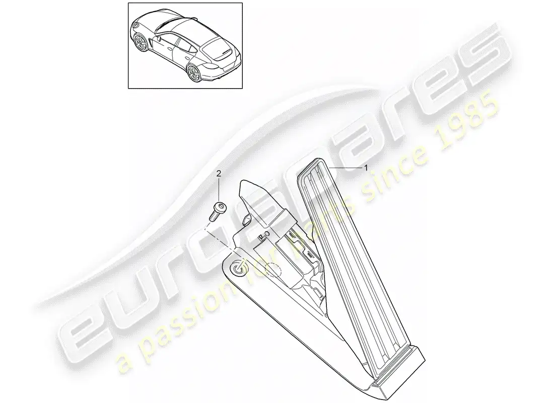 porsche 2013 (panamera 970) pedales diagrama de piezas