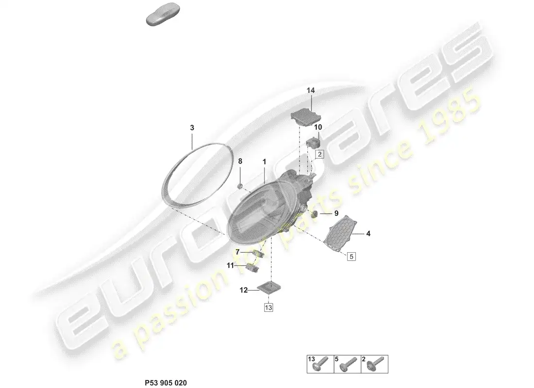 porsche 2020 (992-1) faro led con diagrama de piezas