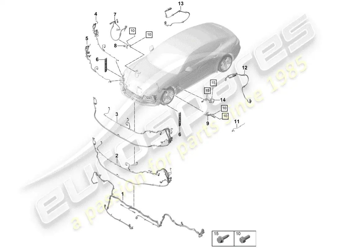 porsche 2020 (panamera 971-1) cableando arneses diagrama de piezas