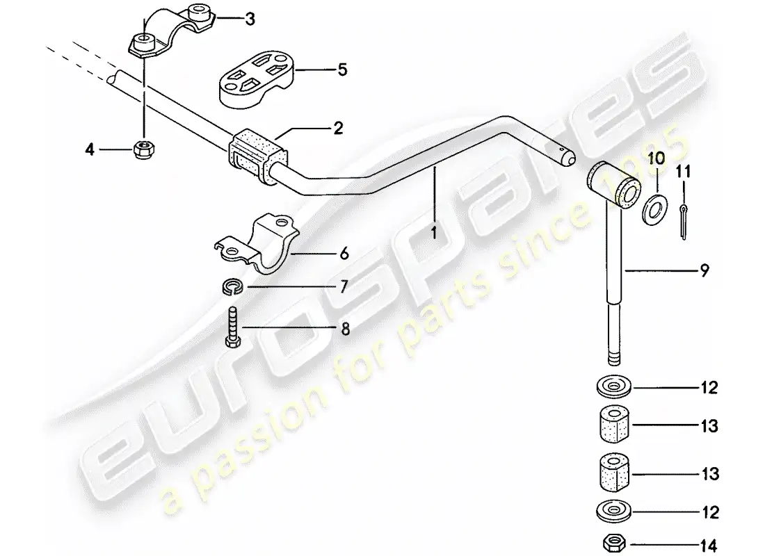porsche 1977 (924) estabilizador diagrama de piezas