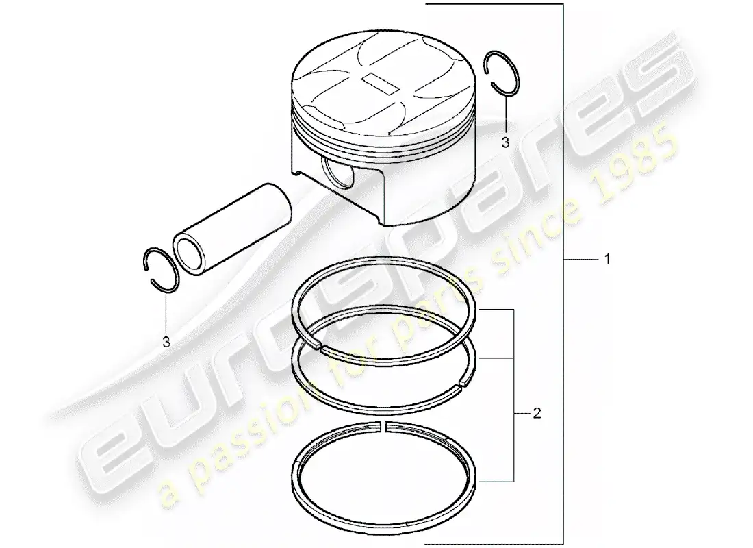 porsche 2003 (cayenne e1 9pa) pistón diagrama de piezas