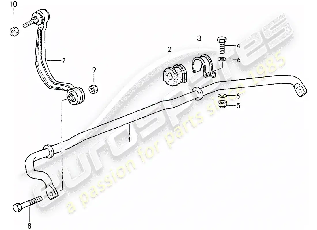 porsche 1991 (964) estabilizador diagrama de piezas