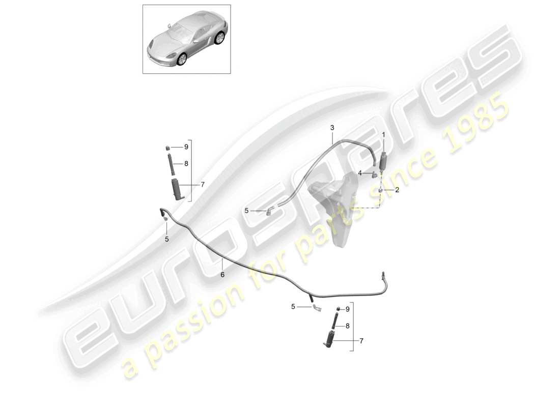 porsche 2021 (718 cayman) diagrama de piezas del sistema arandela