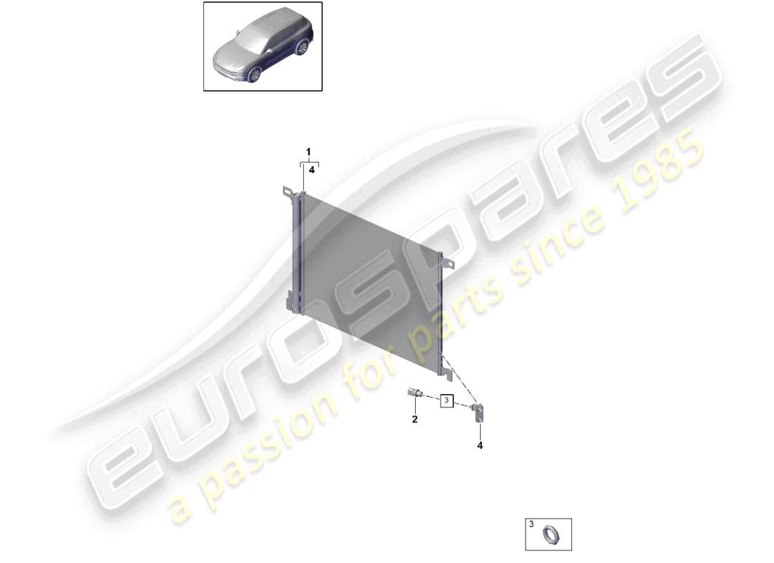 porsche 2024 (cayenne e3 9ya/9yb) aire acondicionado por condensador diagrama de piezas