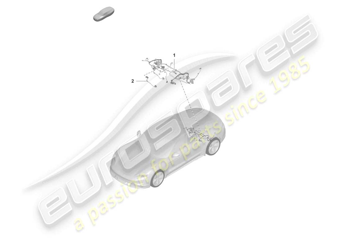 porsche 2023 (taycan 9j1-1) juego de cables del diferencial del eje trasero diagrama de piezas