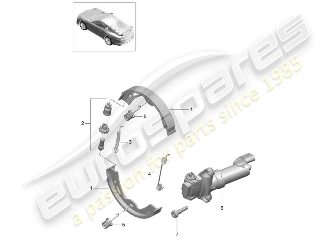 porsche 2021 (991-2 r/gt3/rs) freno de estacionamiento d >>- mj 2017 diagrama de piezas