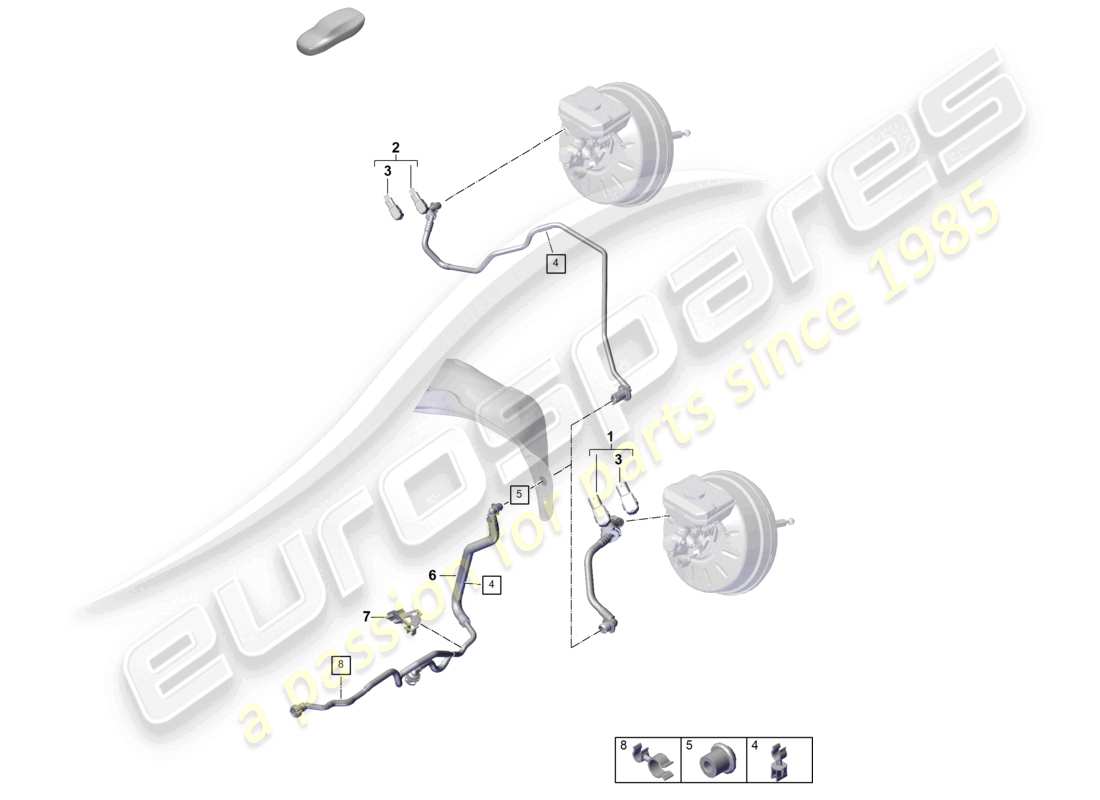 porsche 2025 (cayenne e3 pa) mangueras de vacío para servo freno diagrama de piezas