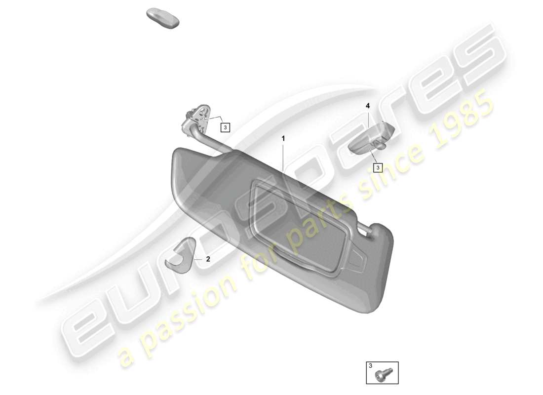 porsche 2021 (718 cayman gt4) diagrama de piezas de las visores sun