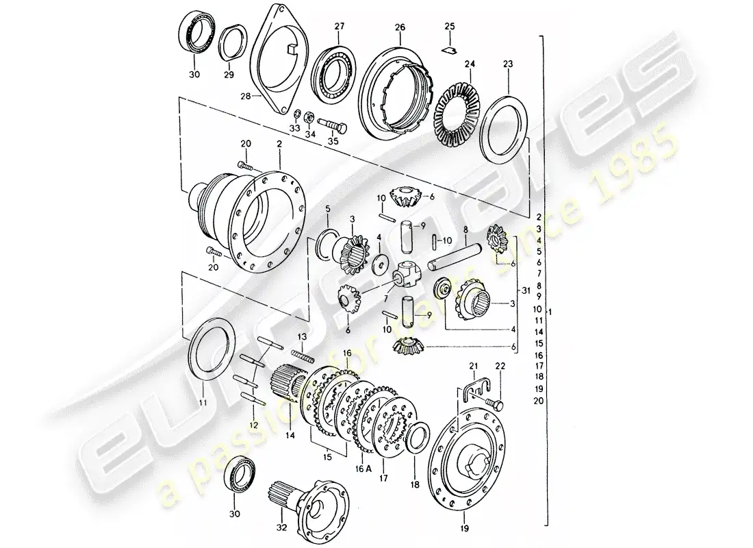 porsche 1992 (928) automatic transmission - porsche - limited slip differential diagrama de piezas
