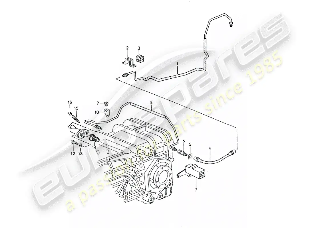 porsche 1992 (928) caja de cambios manual - mando de bloqueo 2 diagrama de piezas