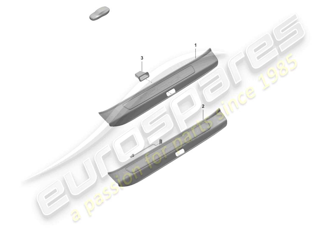 porsche 2021 (992-1 gt3/rs/st) banda de entrada con letras diagrama de piezas